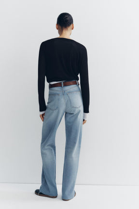 Weit geschnittene High-Waist-Jeans