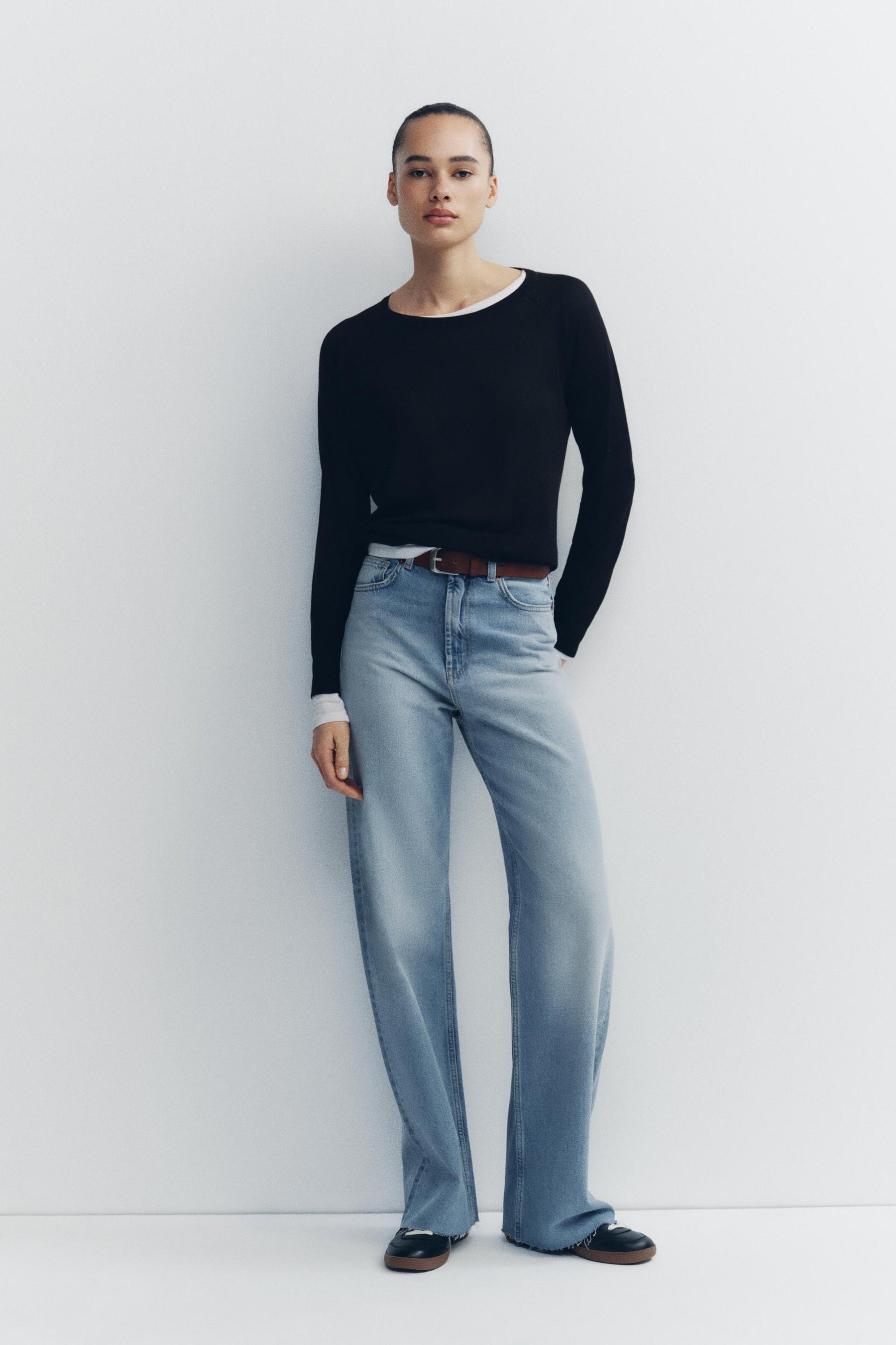 Weit geschnittene High-Waist-Jeans