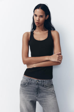 Weitbeinige Jeans mit mittelhohem Bund