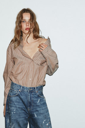 Locker geschnittene, übergroße High-Waist-Jeans