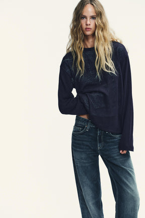 Weite Jeans mit niedrigem Bund