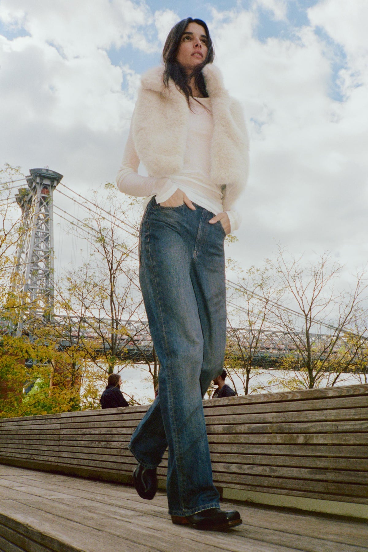 Weit geschnittene High-Waist-Jeans