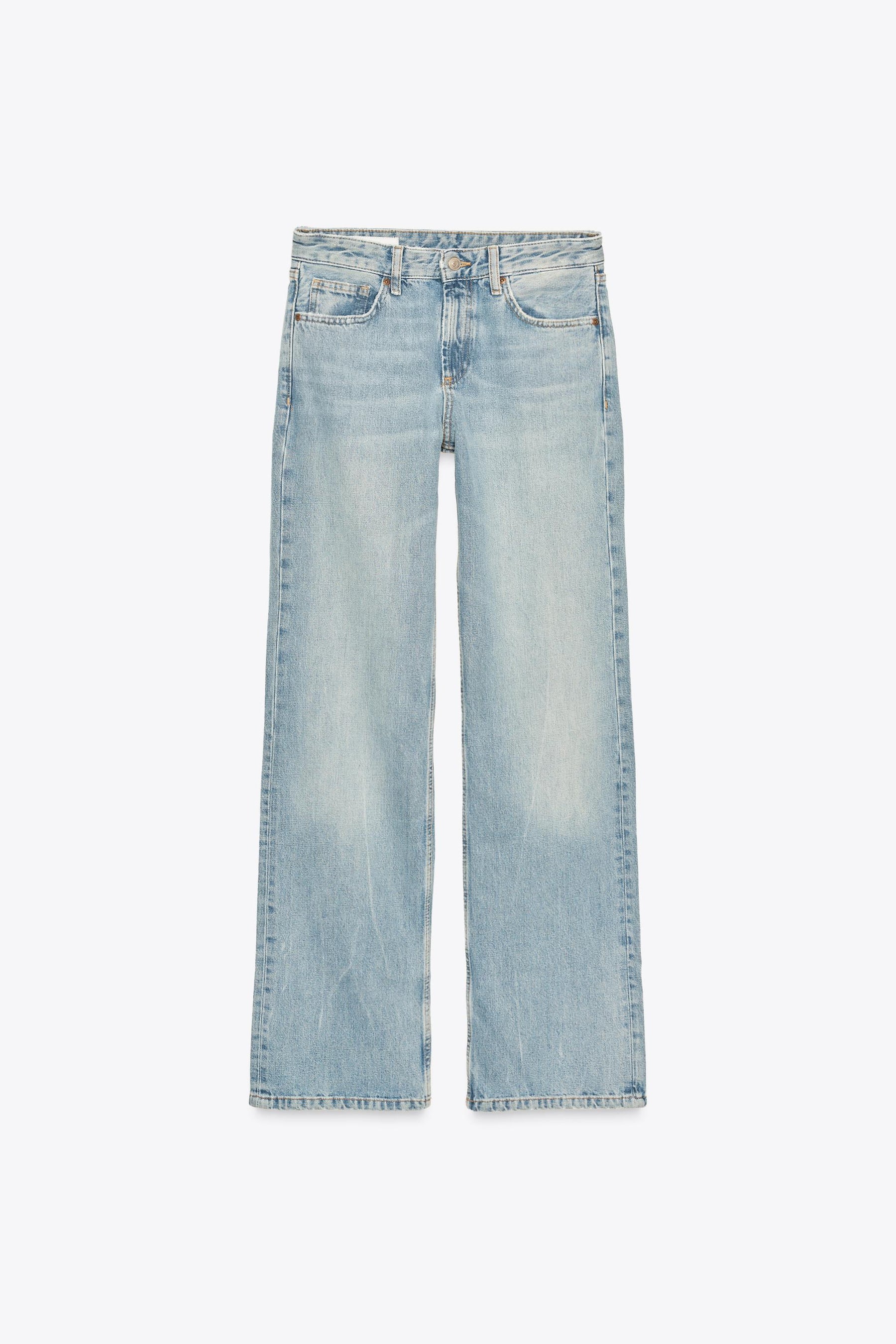 Jeans mit weitem Bein und mittelhohem Bund