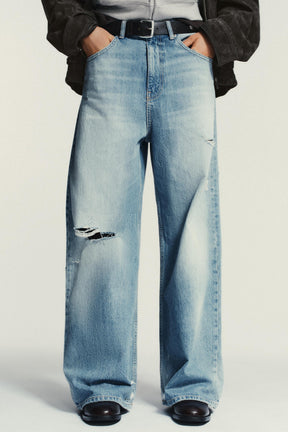 Baggy Jeans mit mittlerer Taille