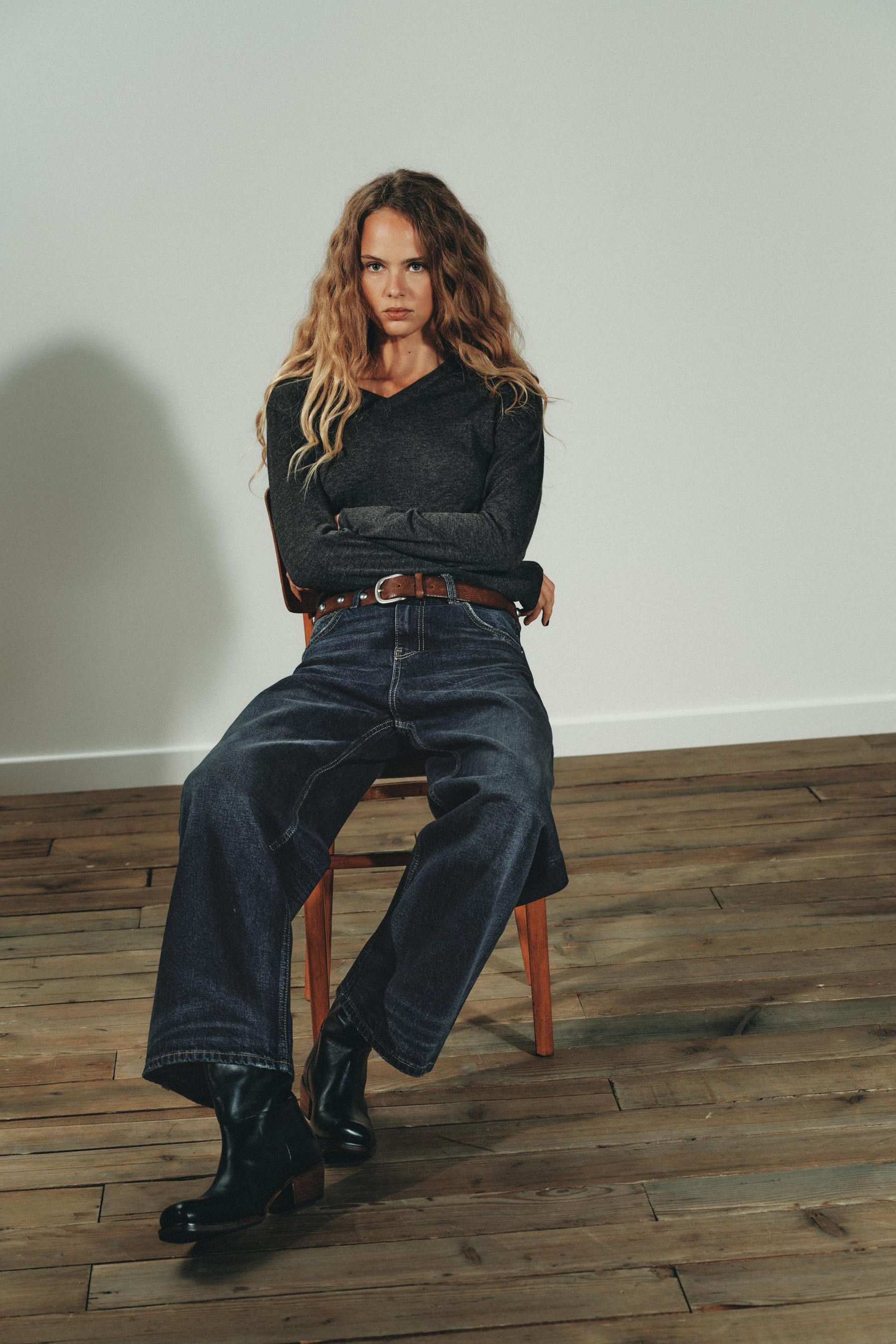 Baggy-Jeans mit mittelhohem Bund