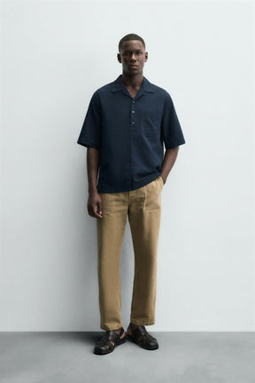 COTTON/LINEN POLO SHIRT - Image 1