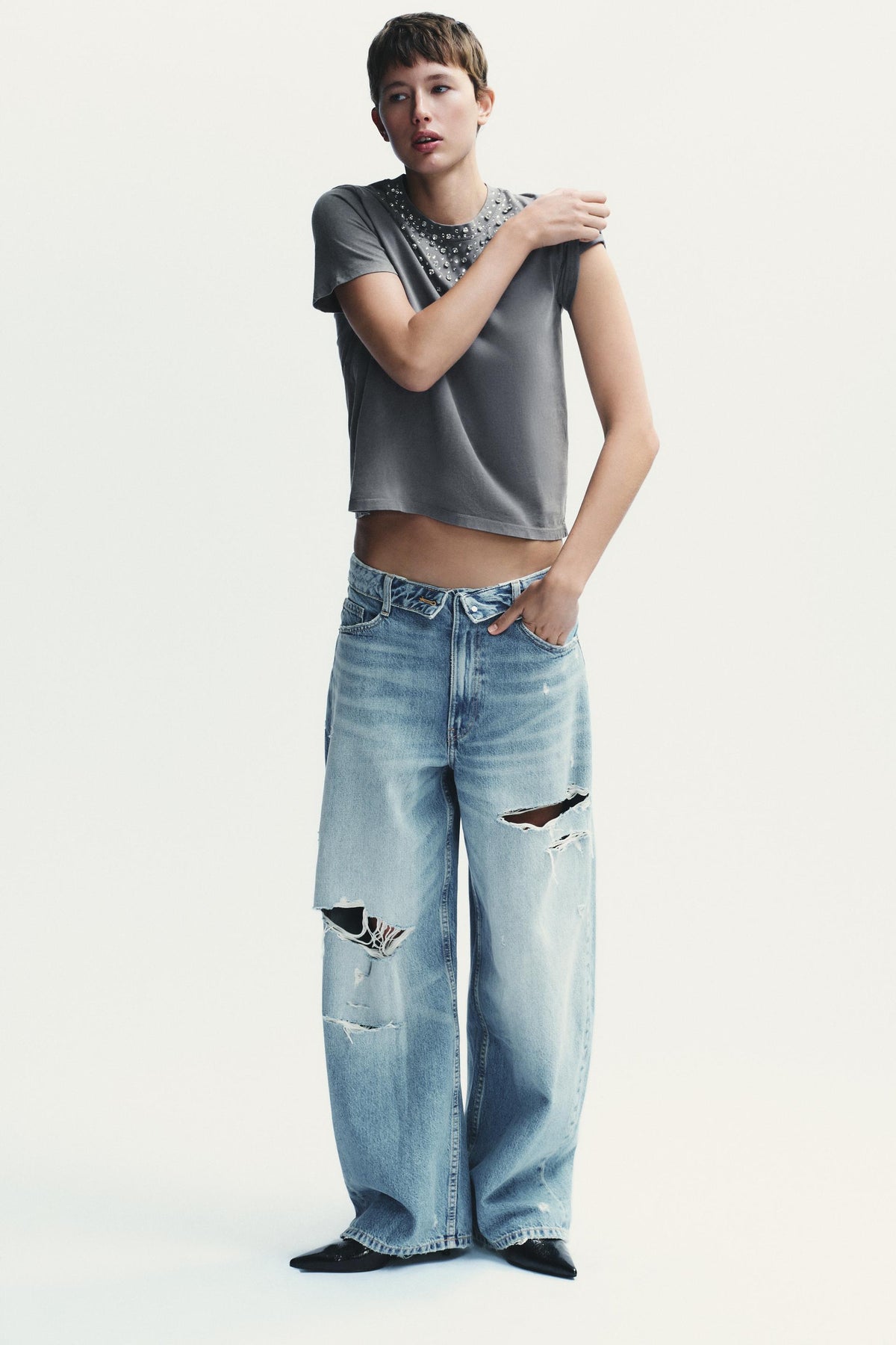 T-Shirt mit Verwaschenem Effekt