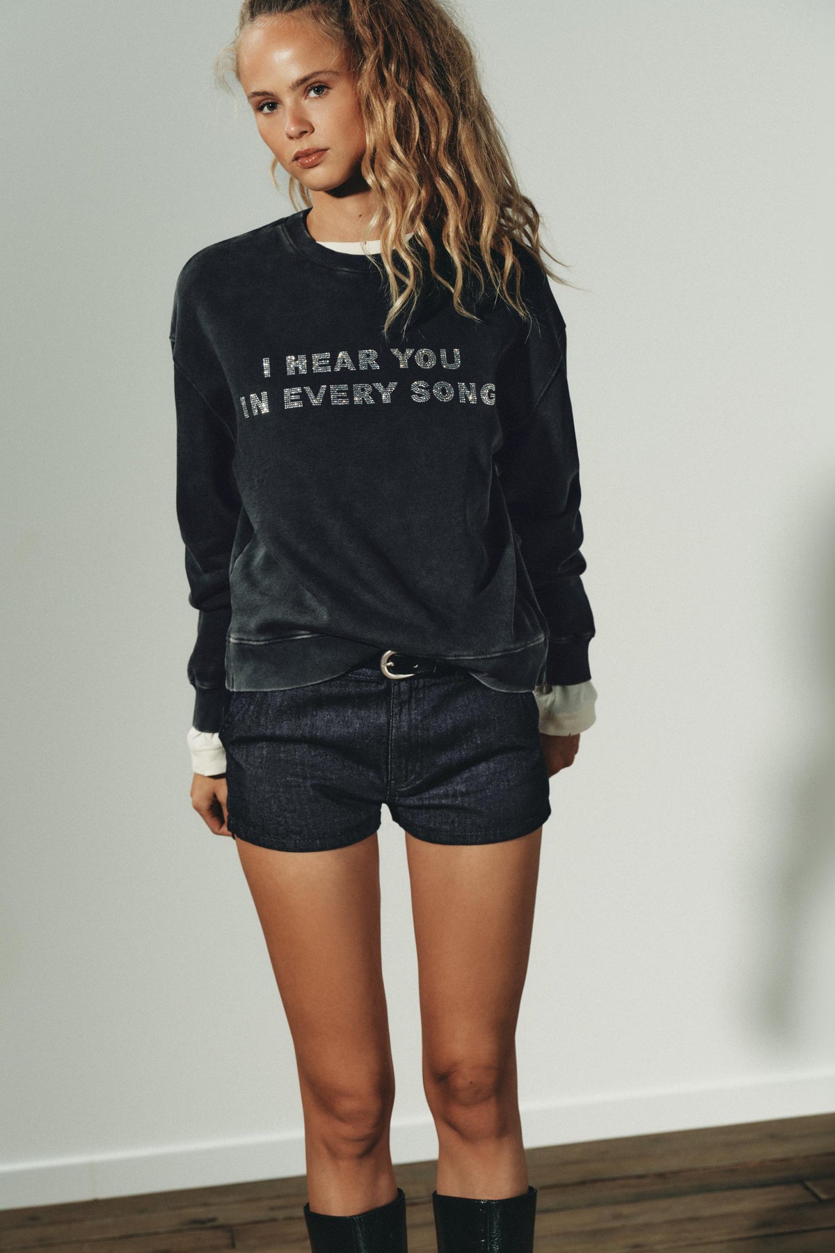 Sweatshirt mit gewaschenem Slogan