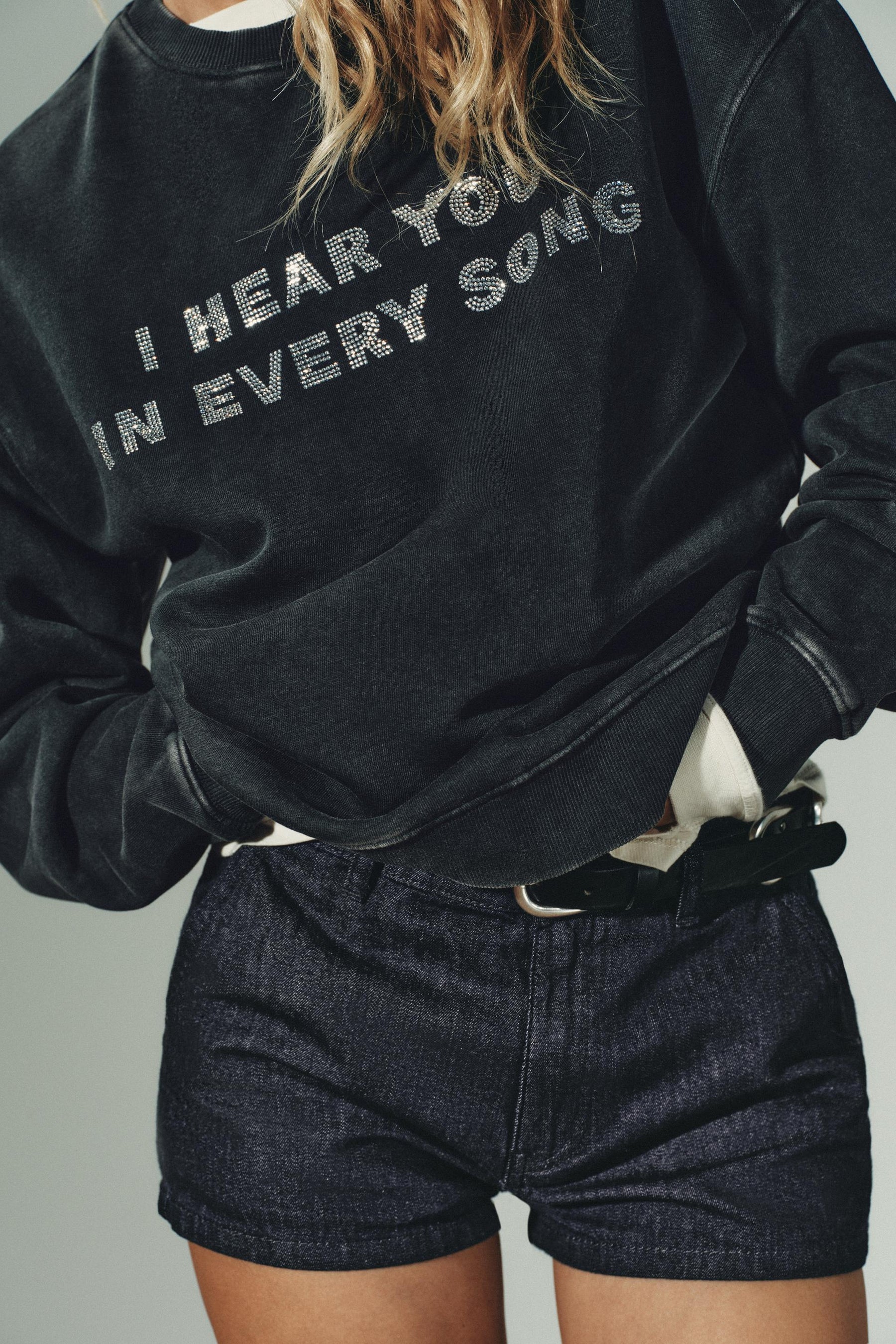 Sweatshirt mit gewaschenem Slogan