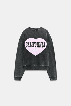 Sweatshirt mit gewaschenem Slogan