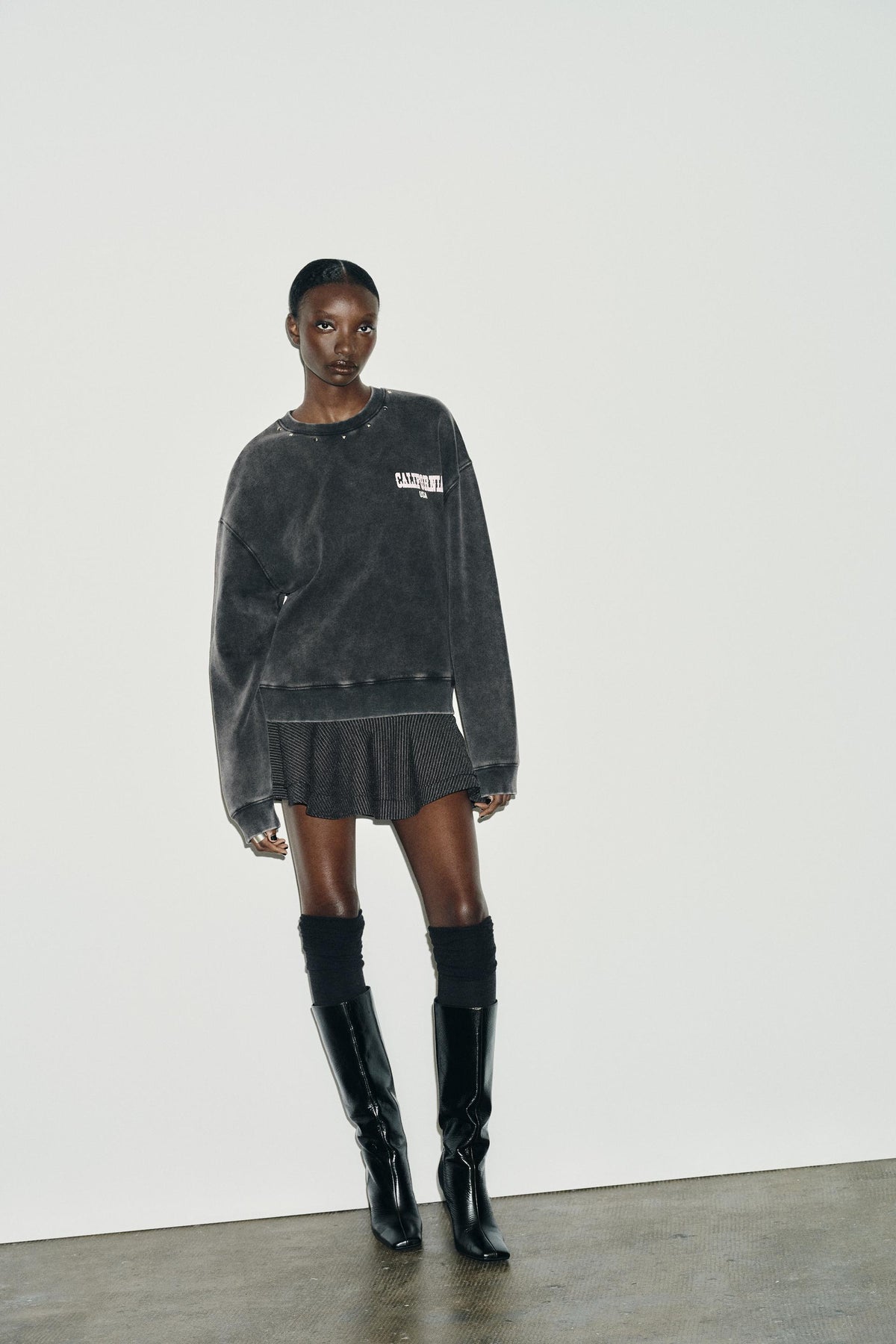 Sweatshirt mit gewaschenem Slogan