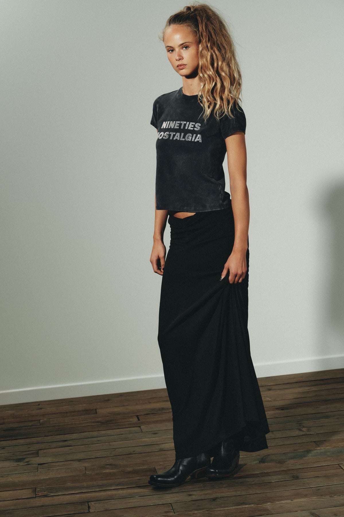 Gewaschenes Slogan-Shirt