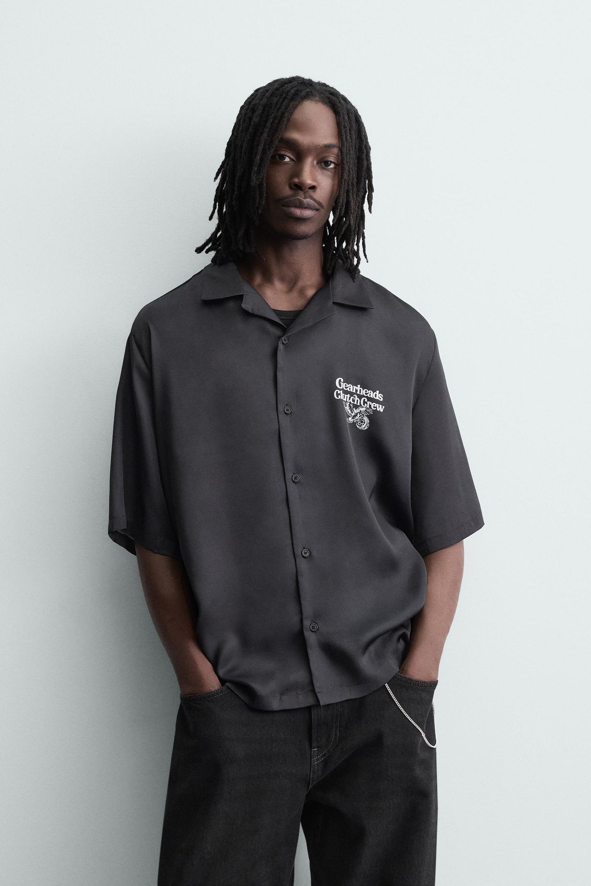 CONTRAST PRINT FLOWING SHIRT - Image 2