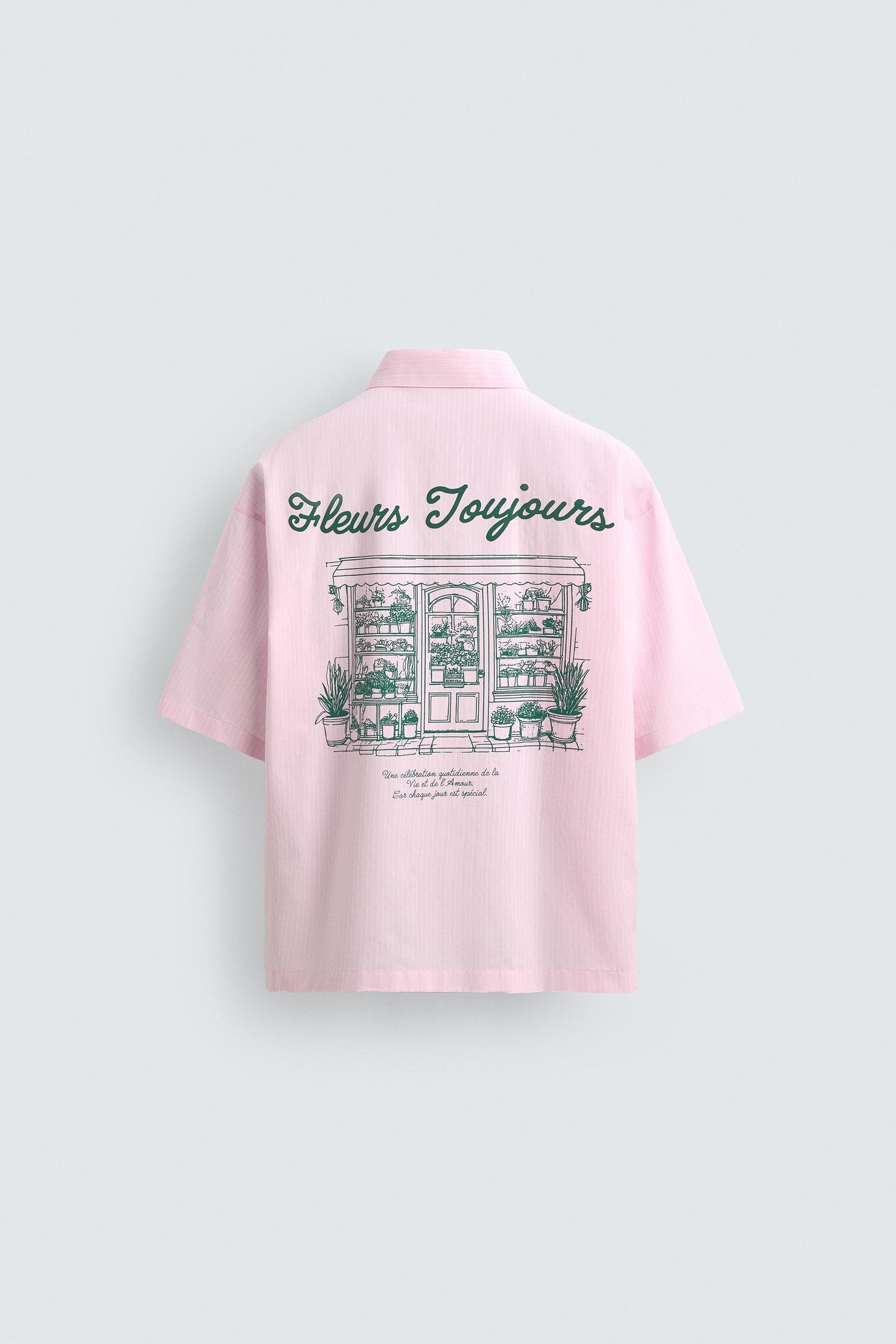 STRIPED SHIRT WITH CONTRAST SLOGAN - Image 8