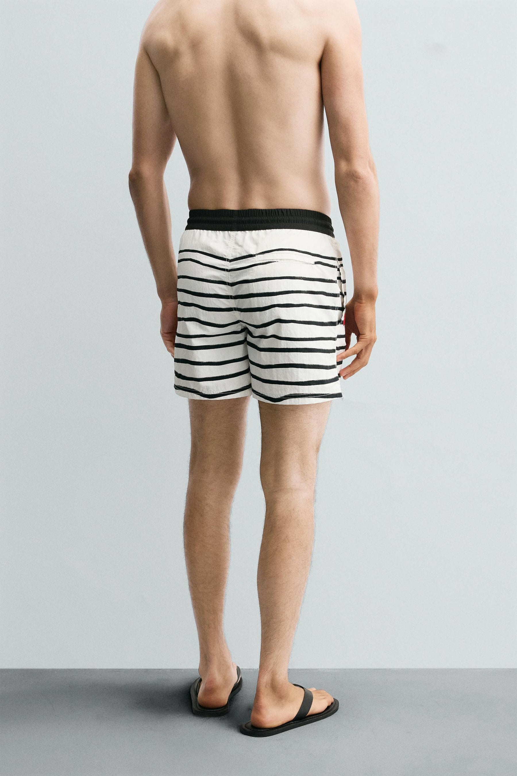 Printed Mid-Length Swimming Trunks - Image 3