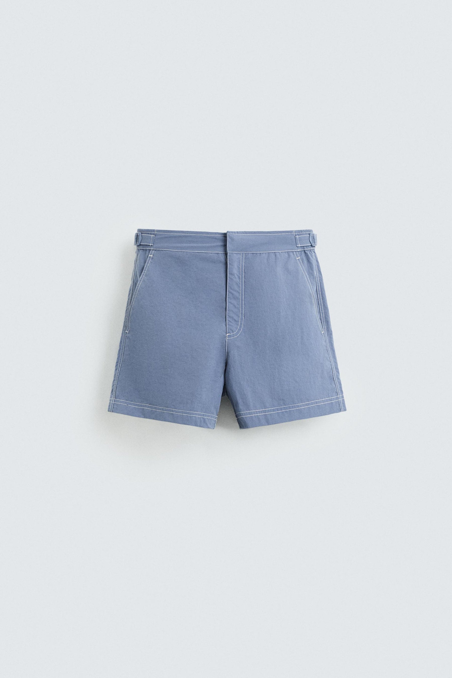 CONTRAST WASH MID-LENGTH SWIMMING TRUNKS - Image 1