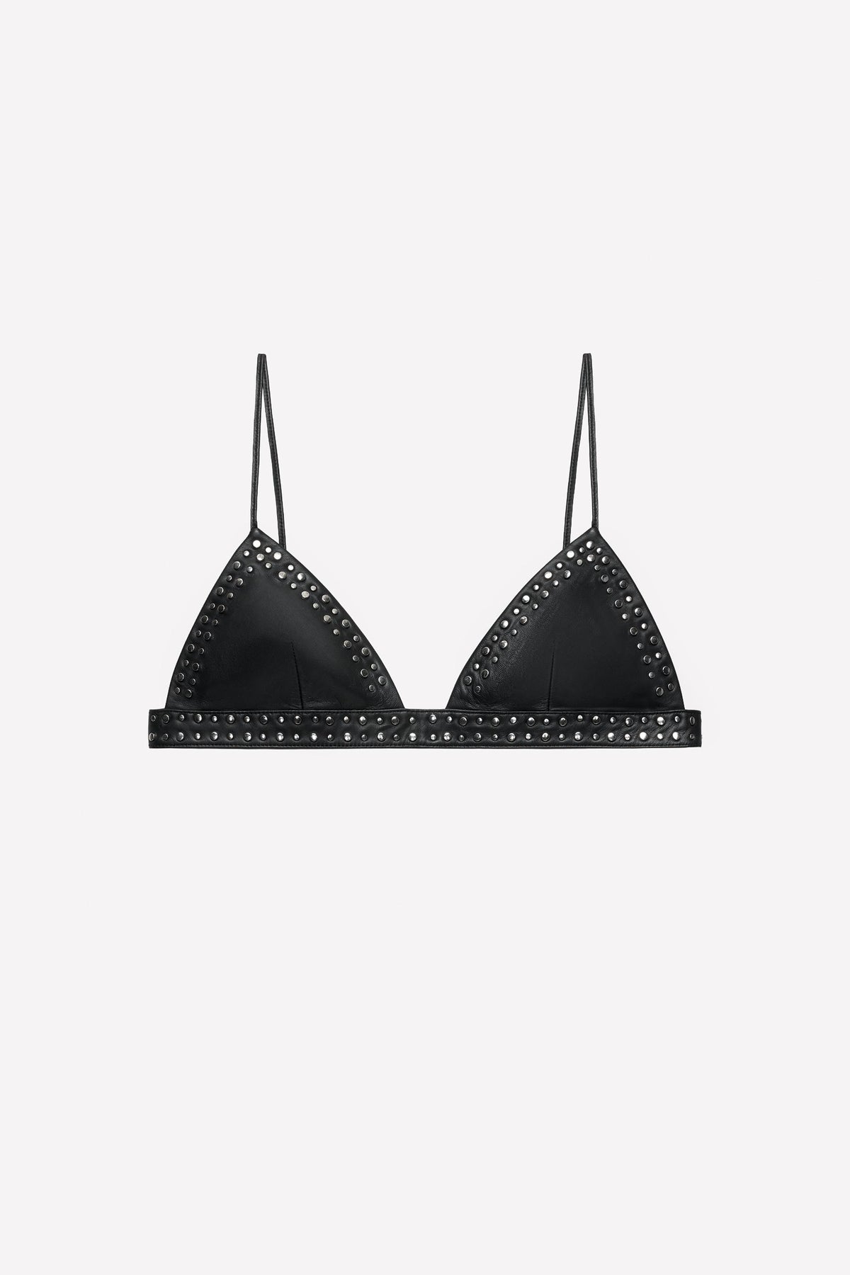 Nietenbesetztes Leder-Bralette