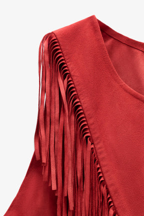 Fransenbesetztes Wildleder-Oberteil