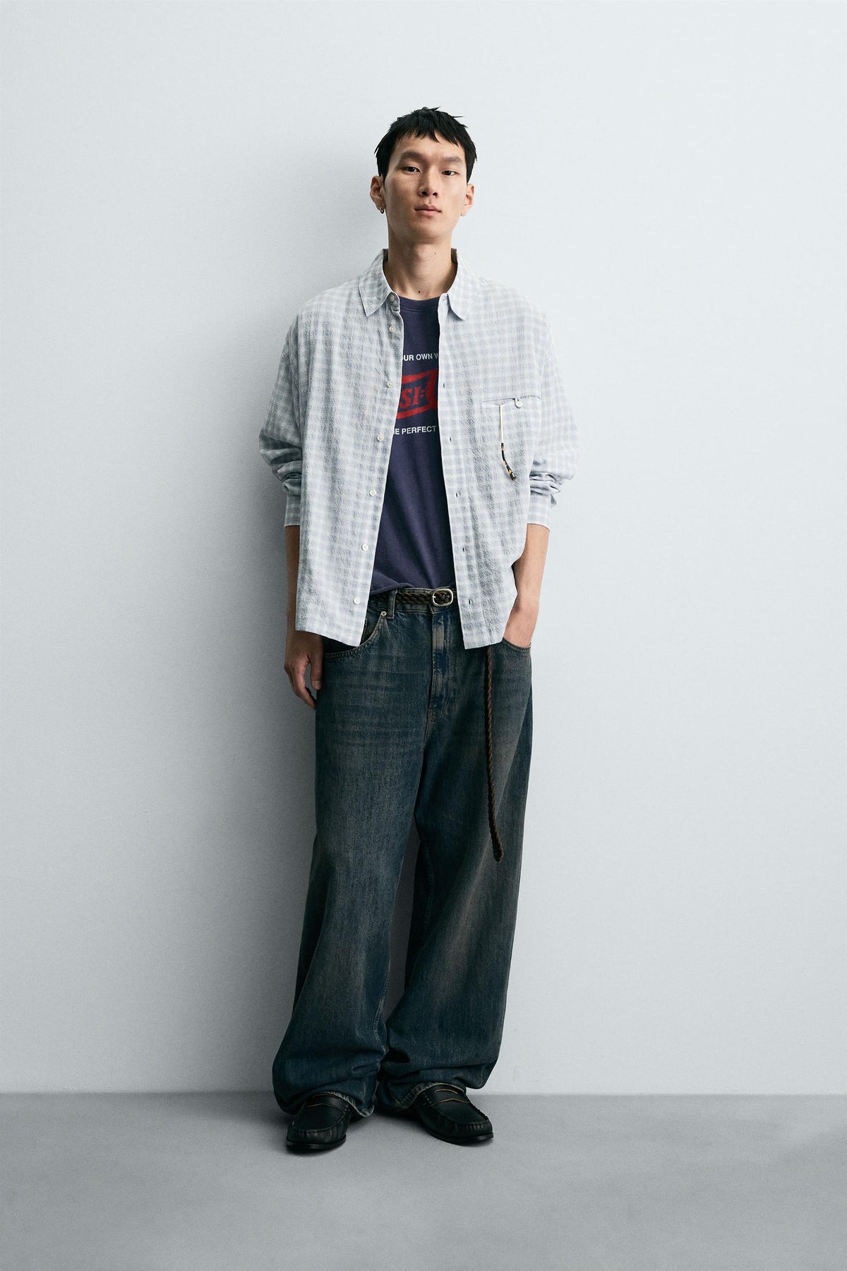 TEXTURED CHECK SHIRT - Image 1