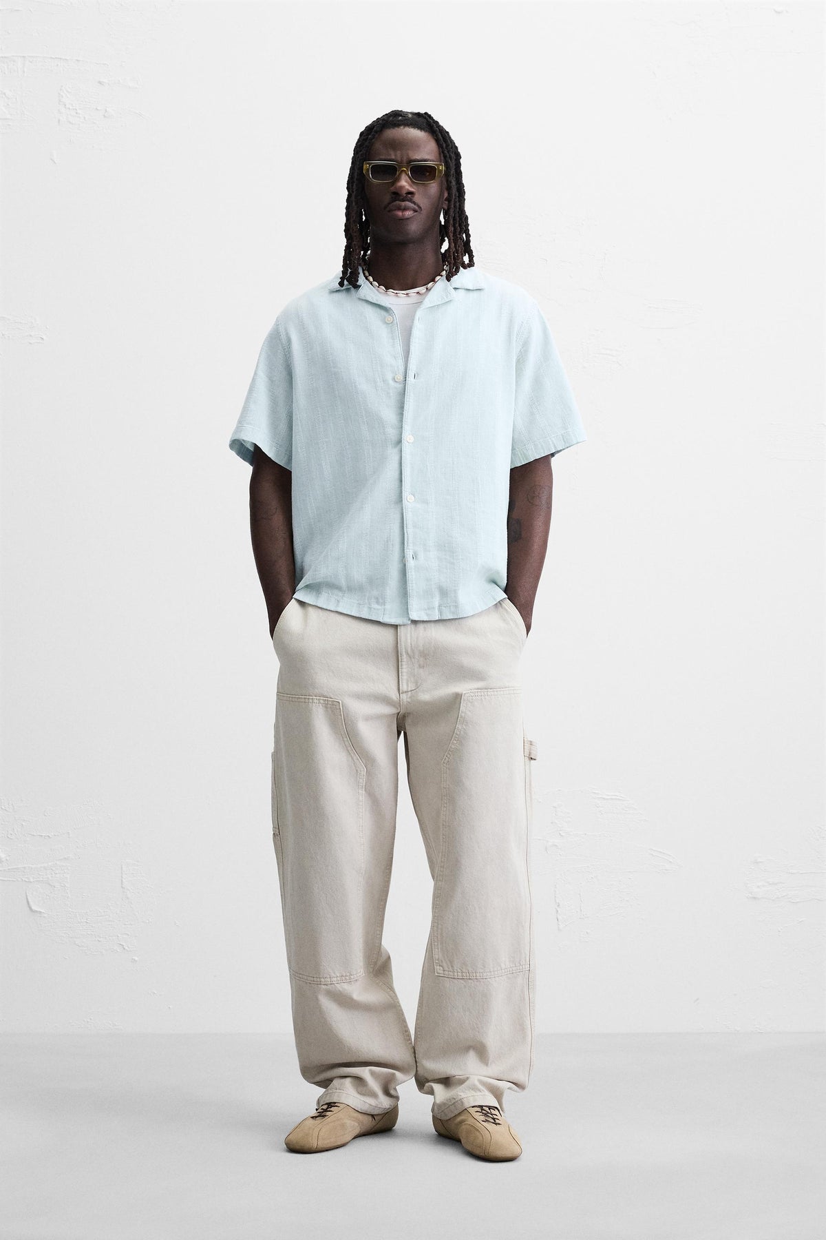 STRIPED JACQUARD SHIRT - Image 1