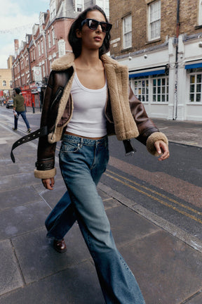 Weit geschnittene High-Waist-Jeans