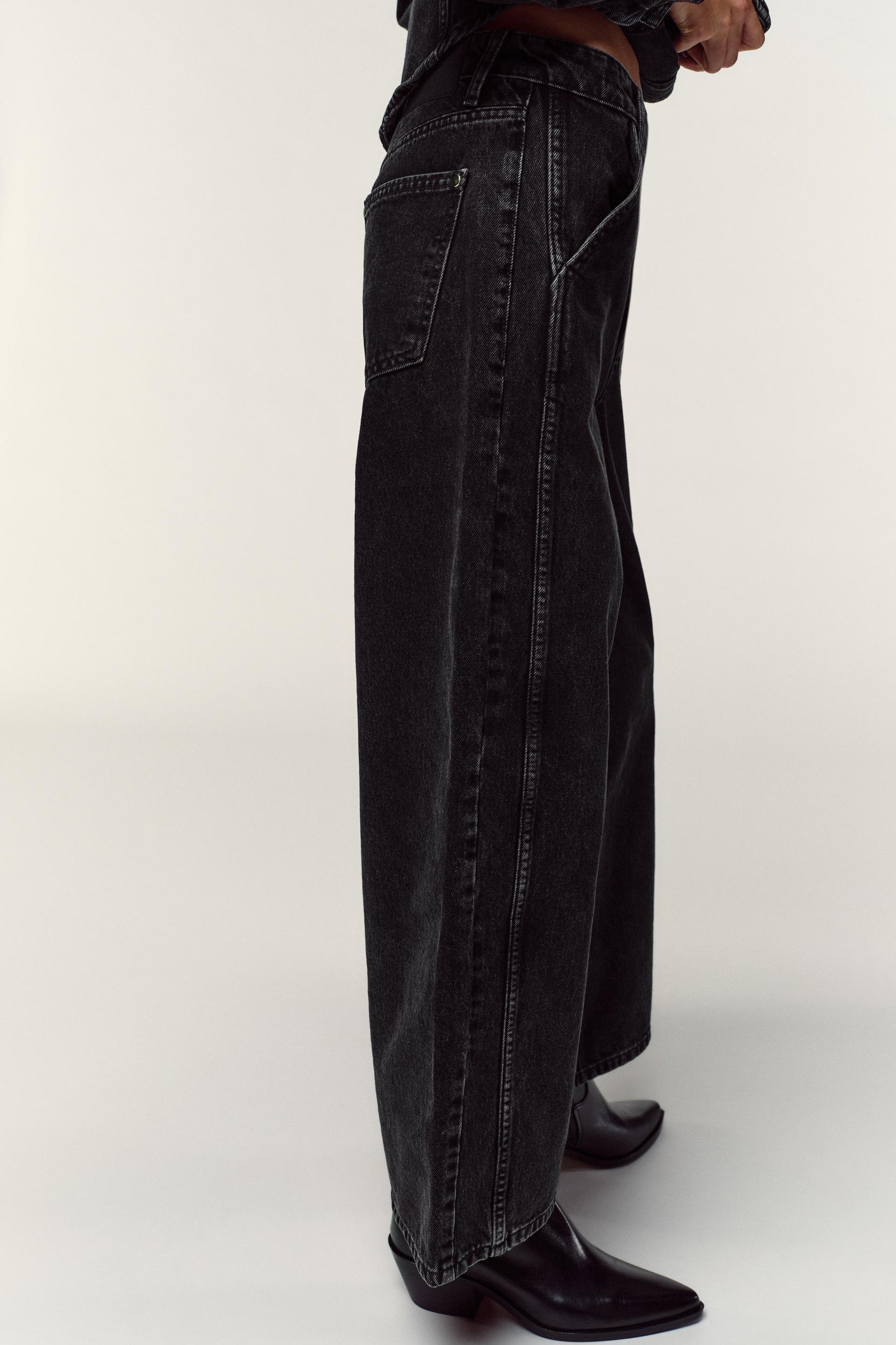 Hochtaillierte Culottes-Jeans