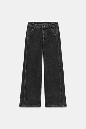 Hochtaillierte Culottes-Jeans