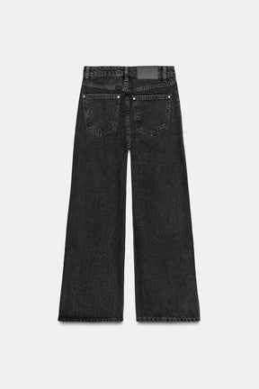 Hochtaillierte Culottes-Jeans