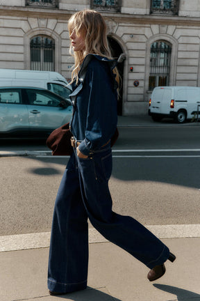 Jeanshemd mit Rüschen