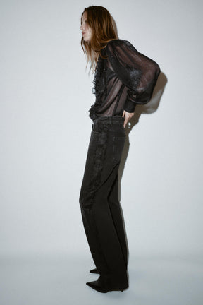 Jeans mit hohem Bund und normaler Passform