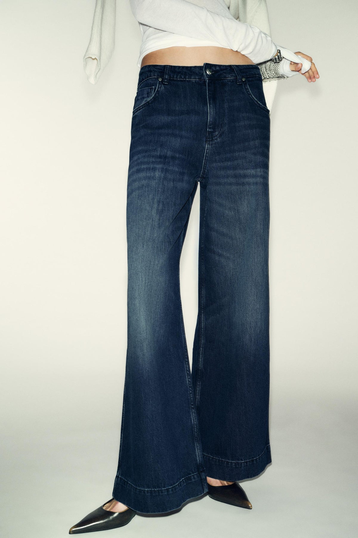 Weit geschnittene High-Waist-Jeans