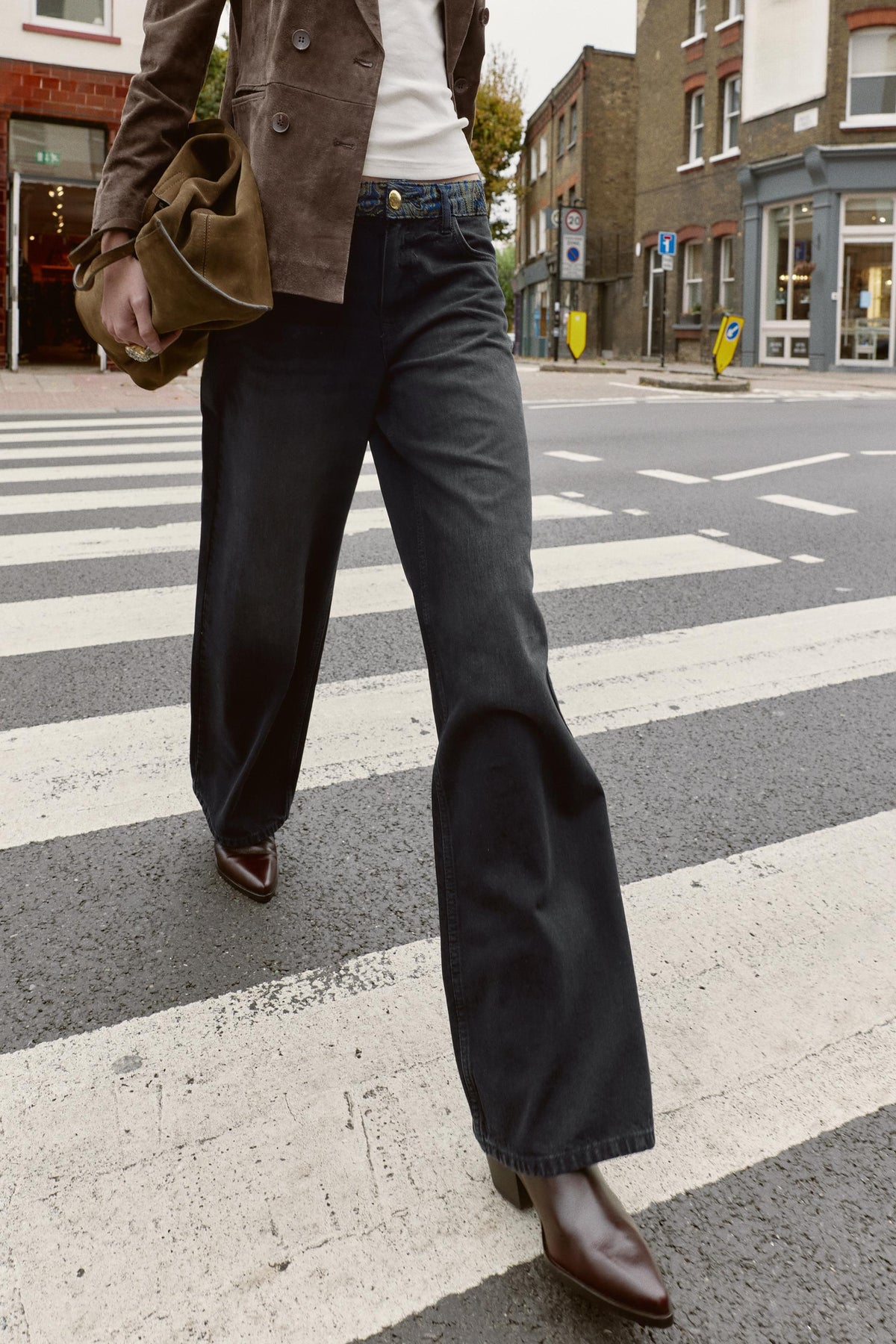 Jacquard-Jeans mit mittelhohem Bund