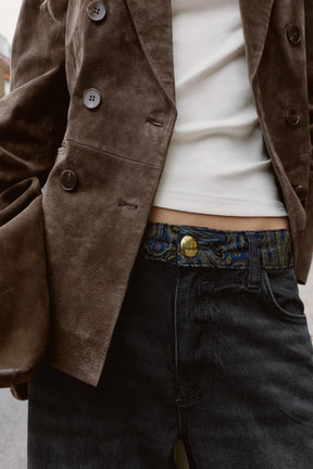 Jacquard-Jeans mit mittelhohem Bund