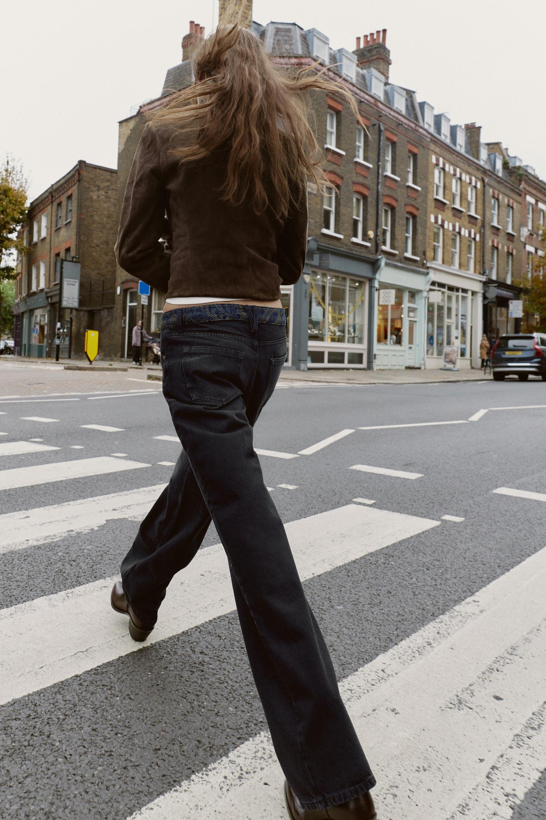 Jacquard-Jeans mit mittelhohem Bund