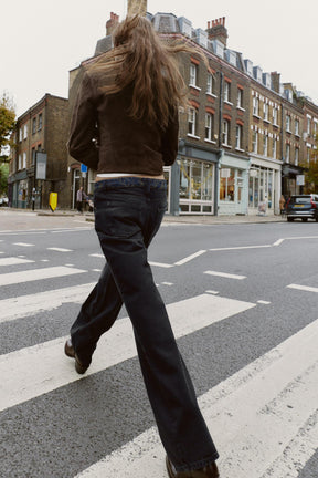 Jacquard-Jeans mit mittelhohem Bund