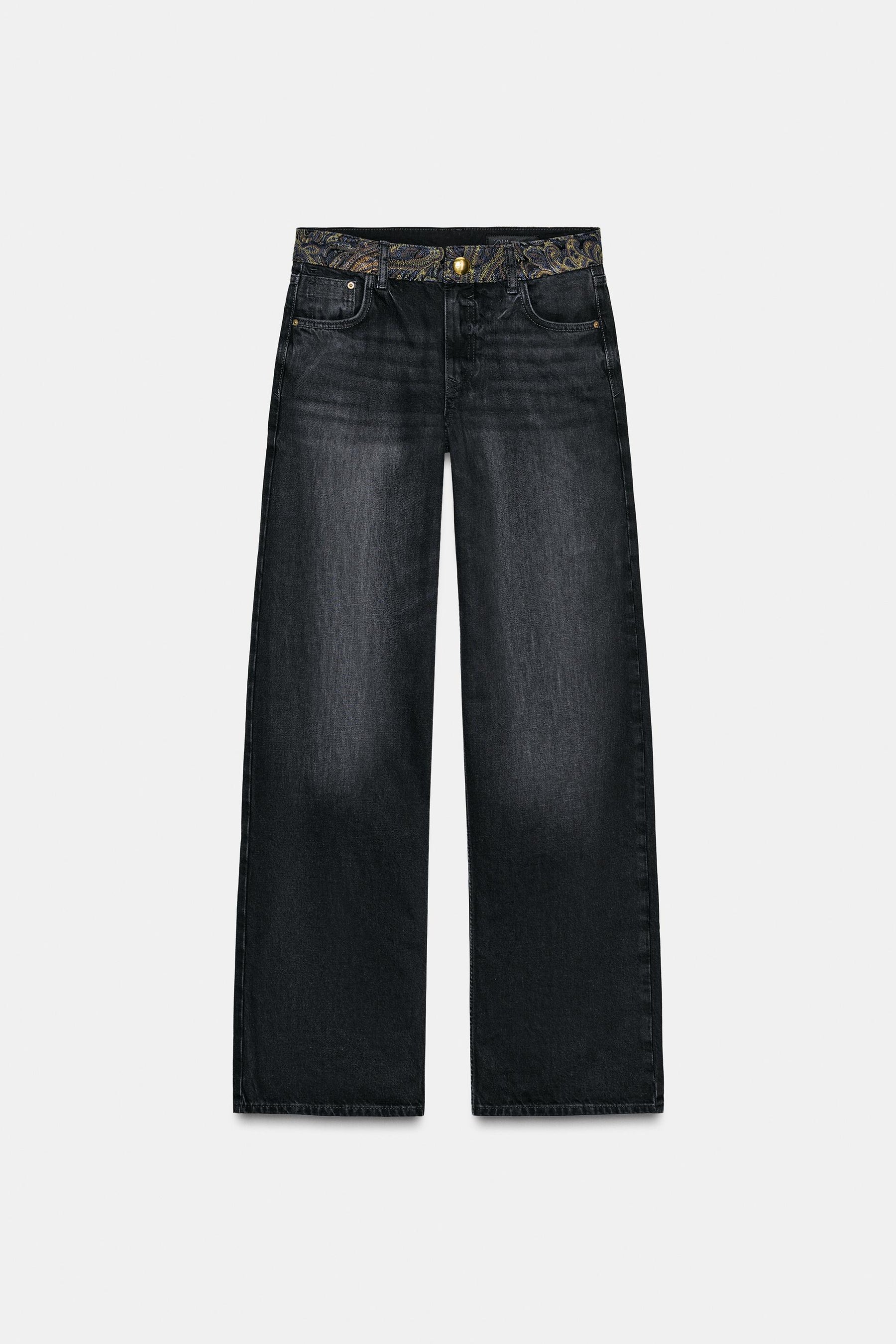 Jacquard-Jeans mit mittelhohem Bund