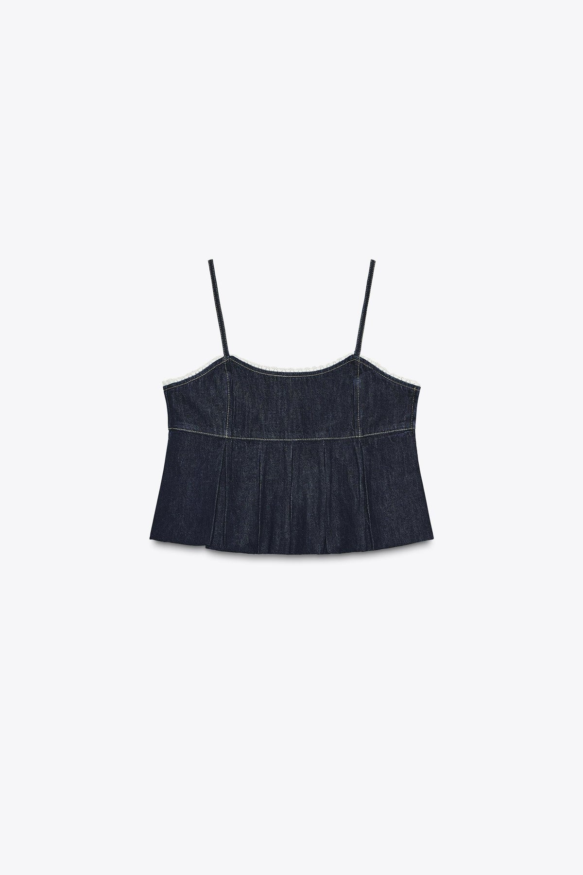 Jeans-Spitzen-Crop-Top