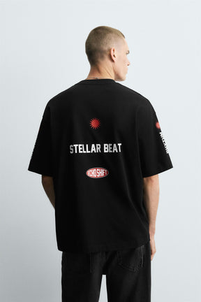 T-SHIRT WITH CONTRAST GRAPHICS - Image 3