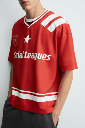 RETRO FOOTBALL PRINT T-SHIRT - Image 5