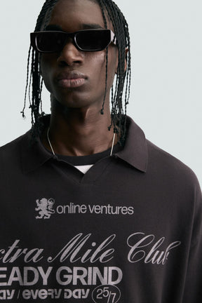 WASHED PRINTED TEXT POLO SHIRT - Image 5