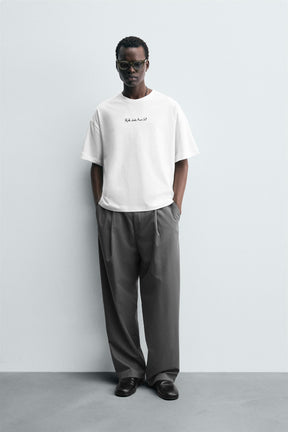 SLOGAN EMBROIDERED T-SHIRT - Image 1