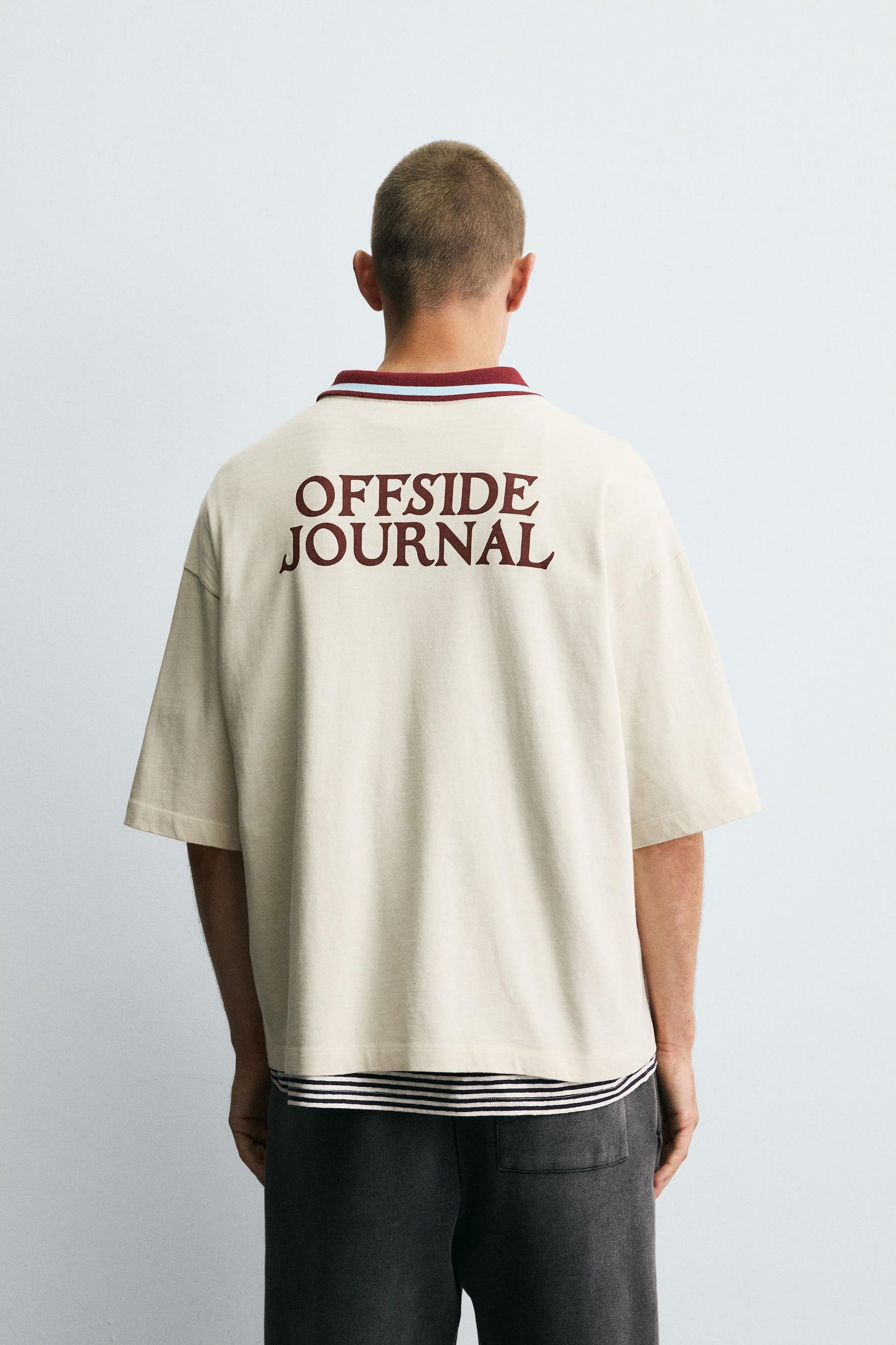 RETRO FOOTBALL PRINT POLO SHIRT - Image 3