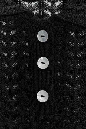 Pointelle Strick-Poloshirt