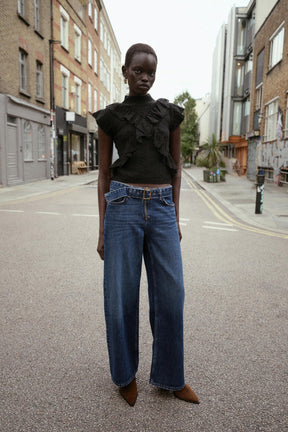 POINTELLE KNIT TOP WITH RUFFLES - Image 3