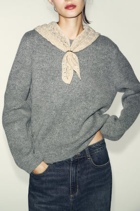 JUMPER WITH CONTRAST HANDKERCHIEF - Image 6