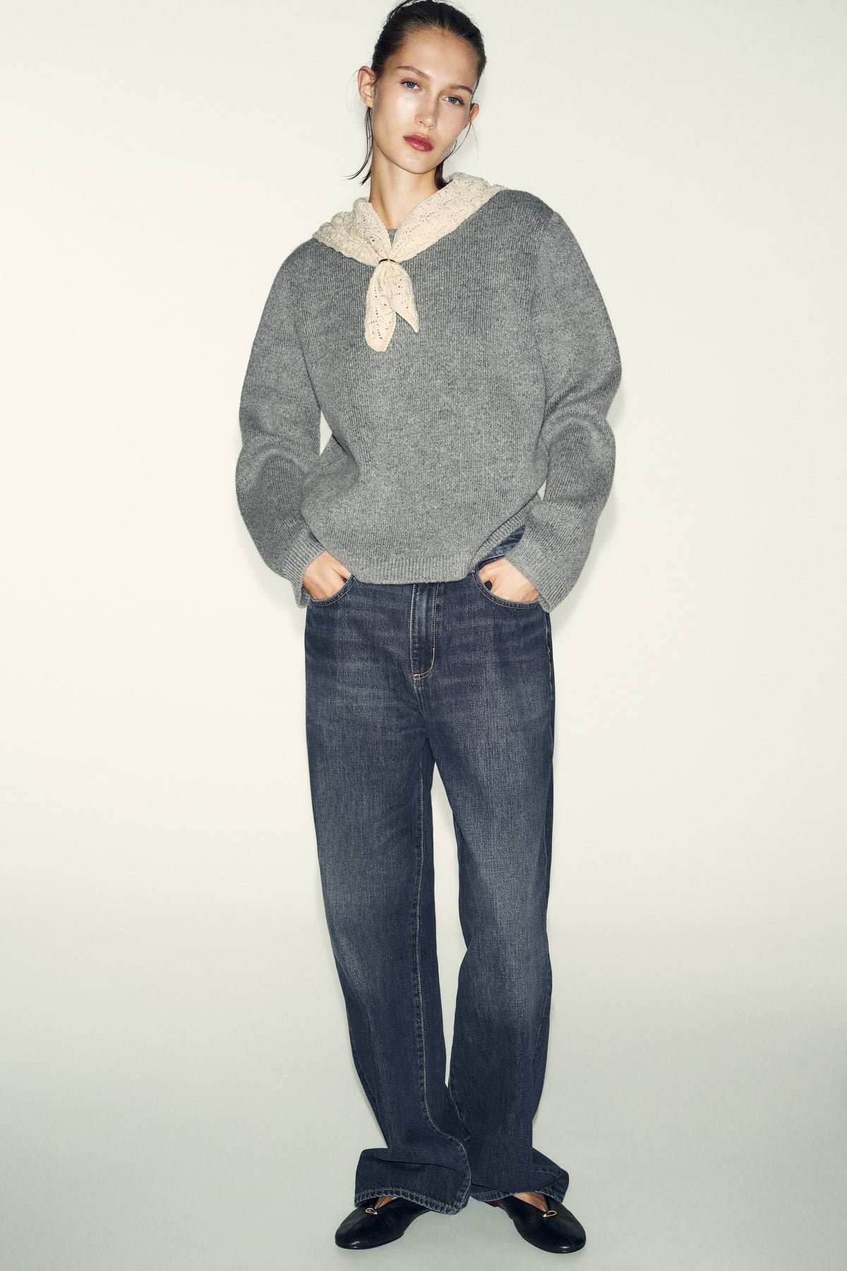 JUMPER WITH CONTRAST HANDKERCHIEF - Image 1