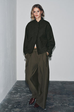 JACKE AUS STRUKTURIERTER WOLLMISCHUNG