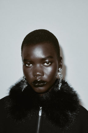 BOMBER JACKET WITH FAUX FUR COLLAR - Image 3