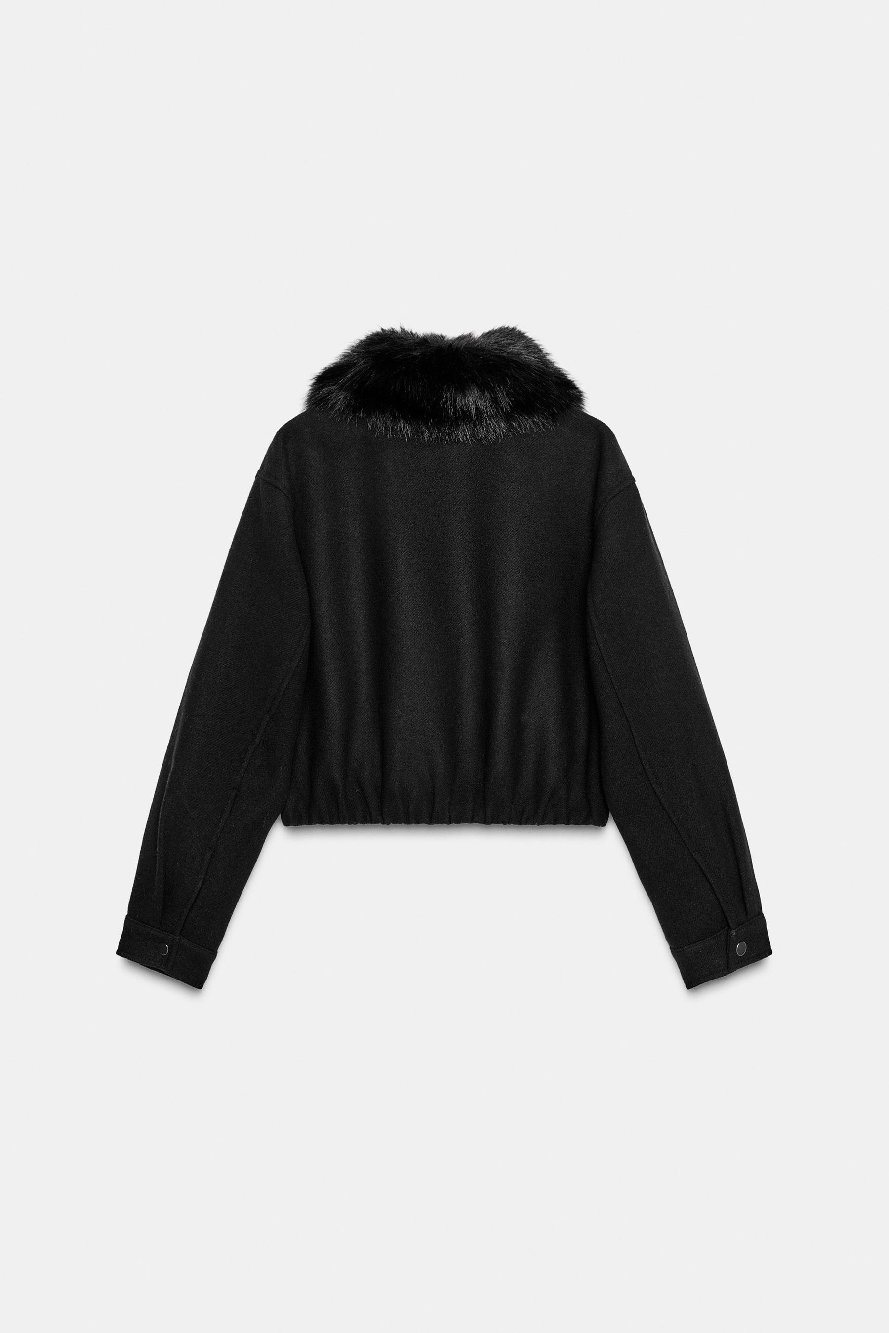 BOMBER JACKET WITH FAUX FUR COLLAR - Image 6