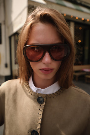 GEFLOCHTENE JACKE IN WILDLEDER-OPTIK